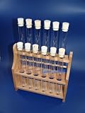 Produkt-Bild: Reagenzglasgestell mit 12x Reagenzgl&auml;ser 180x18 + 12 Korken
