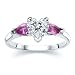 1.00 CT HEART DIAMOND W PEAR PINK SAPPHIRE RING 18K