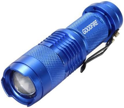 GOODFIRE 2PCS Mini 7W 300LM Led Flashlight Torch Adjustable Focus Zoom Light
