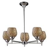IMAGE OF Celina 5-Light Chandelier In Polished Chrome And Gold Leaf Glass