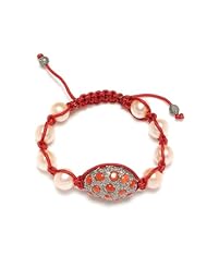 Sterling Silver 3.72ct Diamond Beads Macrame Bracelet Hand Crafted Jewelry
