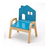 木製ローチェアデスク (W31 チェアー, ブルー)