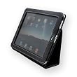 For Apple iPad 3G Yoobao Black Genuine Leather Book Case With Kickstand