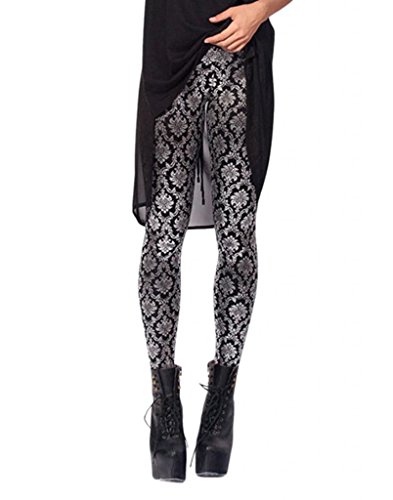 (ラボーグ)La Vogue レギンス スキニー レギパン 美脚 美尻ストレッチ レギンスパンツ タイツ サルエルパンツ ダンスパンツ おしゃれ 花柄 黒色