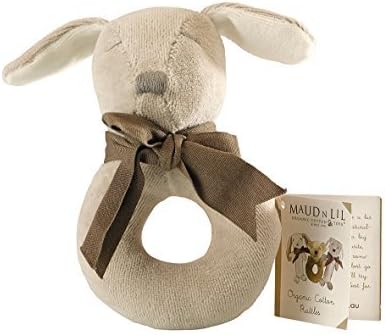 Maud N Lil Luxury Organic Cotton Paws Donut rattle - Grey - Suitable from Newborn by MaudNLil