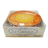 Le Cadeaux Melamine Break-Proof Set of 6 Coasters, Boxed