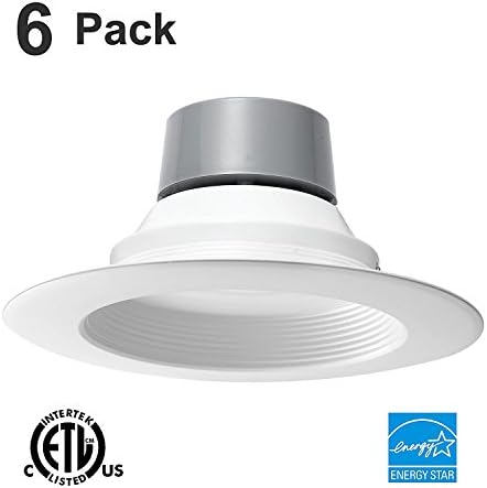 6 Pack 12W (65W Equivalent) 5/6" LED Recessed Downlight Retrofit Can Light ENERGY STAR 4000K 780 Lumen CRI90