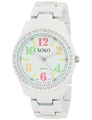 XOXO Womens XO5484 Rhinestone Accent White Analog Bracelet Watch