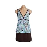 It Figures! Hip Hider Woodcut Framed V-Neck Skirtini Swimsuit OR Swimsuit Top