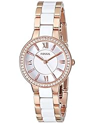 Watch: Fossil Womens ES3561 "Virginia" Rose Gold-Tone Stainless Steel Watch - Fossil
