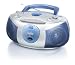 jWIN Portable CD Boombox with Cassette - White\ Blue (JXCD462)