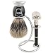 Parker 96R Safety Razor Shave Set - Includes Pure Badger Brush, Stand & Parker 96R Butterfly Open Safety Razor