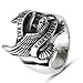 Stainless Steel Centered Eagle Biker Ring with