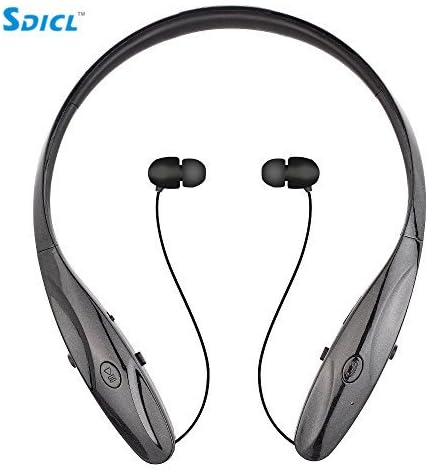 Bluetooth Headsets,SDICL Wireless Stereo Retractable Earbuds Bluetooth Headsets/earphones/earbuds, for iPhone/Android and other Bluetooth Device (950 BLACK)