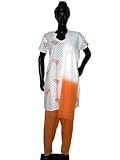 Designer Salwar Kameez-white Cotton Salwar Kameez Chudidar Kurta with Dupatta L
