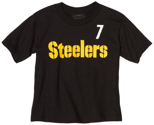 NFL Infant/Toddler Boys' Pittsburgh Steelers Ben Roethlisberger Name & Number Tee Shirt (Black, 2T)