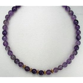 Amethyst Necklaces Amethyst Beads Beaded Necklace 17 Long by