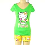 Hello Kitty Sleepwear Peace Tee With Shorts Set