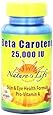 Nature's Life Beta Carotene Softgels, 25,000 IU, 250 Count