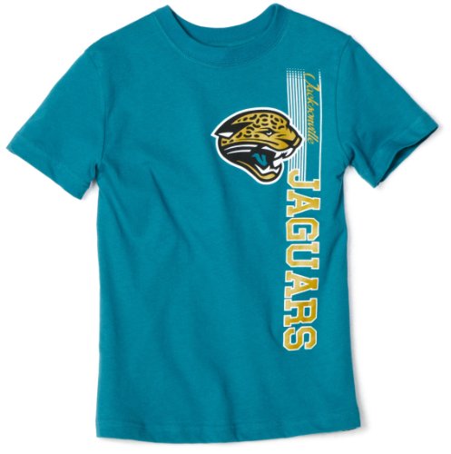 NFL Boys' Jacksonville Jaguars Vertical Presence Tee Shirt (Teal, Medium)