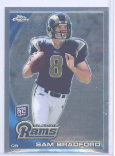 2010 Topps Chrome Football Rookie Card #C150 Sam Bradford St. Louis Rams (NFL #1 Draft Pick)