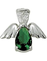 Sterling Silver May Emerald Birthstone Angel Wing Pin Birthstone Jewelry Birthstone Angel Wing Pins Gift Boxed