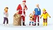 SANTA CLAUS WITH CHILDREN - PREISER HO SCALE MODEL TRAIN FIGURES 29098