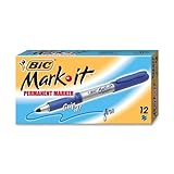 UPC 070330345232 product image for Bic GPM11BE Mark-It Permanent Markers, Fine Point, Deep Sea Blue, Dozen | upcitemdb.com