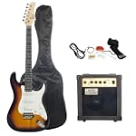Austin Bazaar Sunburst Electric Guitar Package with 10 Watt Amp - Beginner Kit