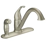 MOEN 7835SL Camerist Single Handle Kitchen Faucet with Matching Finish Protg Side Spray in Deck Plate, Stainless