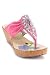 Hot Pink Jeweled Cork Platform and Wedge Heel 6.5