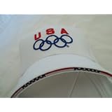 Official Licensed Adult USA Olympic Baseball Cap features velcro adjustable strap