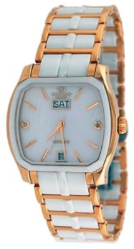 Oniss #ON605-LG7 Women's Sappir White Ceramic Watch with Gold Trim
