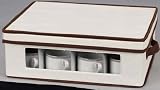 Household Essentials 538 Dinnerware Storage Chest for Coffee Cups, Tan