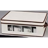 Household Essentials 538 Dinnerware Storage Chest for Coffee Cups, Tan