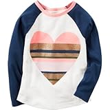 カーターズ Carter's/ ロングスリーブ ハート ラグランティ ブルー トップス長袖Tシャツ 12ヶ月【並行輸入】