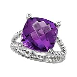 5.25 cttw Amethyst Ring by Effy Collection® - 14kt White Gold LIFETIME WARRANTY