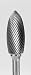 CARBIDE BUR GROBET MADE IN U.S.A. FLAME 5/16X3/4X1/4 STANDARD CUT