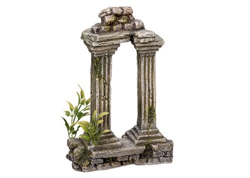 Aquarium Dekoration Aqua Ornaments \"ANTIKER MAUERBOGEN\" mit Pflanzen; L11,5 x  Preisvergleich