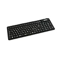 KRAUN BLACK FLEXIBLE UK KEYBOARD WATERPROOF WASHABLE TOUGH SILICONE RUBBER MEDICAL