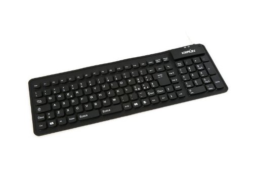 BLACK FLEXIBLE KEYBOARD WATERPROOF SILICONE RUBBER FREE DELIVERY