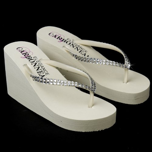 ivory bridal shoes:Ivory Size 11 - Swarovski Crystal Bridal Flip Flops ... ivory bridal shoes:Ivory Size 11 - Swarovski Crystal Bridal Flip Flops ...