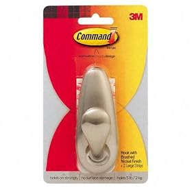 3M Command FC13-BN Forever Classic Large Metal Hook, Brushed Nickel