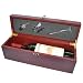 4 Piece New Wooden Wine Box & Accessories Set (Includes corkscrew, bottle stopper and...