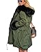 Roiii Women's Denim Winter Thicken Faux Fur Hooded Plus Size Parka Jacket Coat Size S-3XL