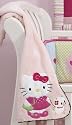 Bedtime Originals Hello Kitty and Puppy Fleece Blanket with Applique - Pink