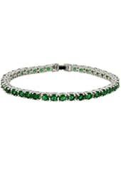 10.00 Ct Round Emerald Green Color Cubic Zirconias CZ Tennis Bracelet 7"