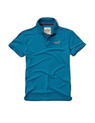 Apparel: Hollister Mens Muscle Fit Short Sleeve Polo Shirt (Small, Dark Turquoise)
