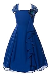 Girls Chiffon Lace-Up  Dress