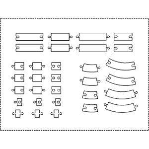 31-Piece Wooden Curved Adapter Connector Set Thomas Train Track by